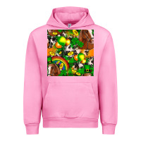 Fuchsia Pink St. Patrick's Day Horse With Balloons Urban Hoodie - FaDigitalArtStudio
