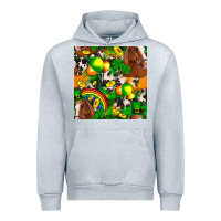 Heather Grey St. Patrick's Day Horse With Balloons Urban Hoodie - FaDigitalArtStudio