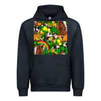 Navy St. Patrick's Day Horse With Balloons Urban Hoodie - FaDigitalArtStudio