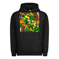 Pigment Black St. Patrick's Day Horse With Balloons Urban Hoodie - FaDigitalArtStudio