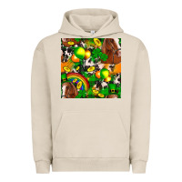 Pigment French Oak St. Patrick's Day Horse With Balloons Urban Hoodie - FaDigitalArtStudio