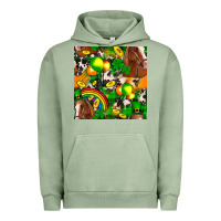 Pigment Oil Green St. Patrick's Day Horse With Balloons Urban Hoodie - FaDigitalArtStudio