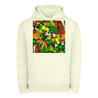 Pigment Pistachio St. Patrick's Day Horse With Balloons Urban Hoodie - FaDigitalArtStudio
