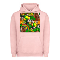 Pigment Salmon St. Patrick's Day Horse With Balloons Urban Hoodie - FaDigitalArtStudio