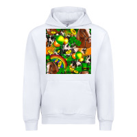 White St. Patrick's Day Horse With Balloons Urban Hoodie - FaDigitalArtStudio