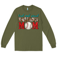 Army Green Loud And Proud Baseball Mom Long Sleeve Tee - BundleAndBundleShop