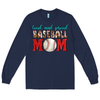 Navy Loud And Proud Baseball Mom Long Sleeve Tee - BundleAndBundleShop
