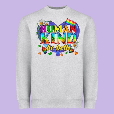 Lgbtq Pride Human Kind Be Both Heavyweight Sweatshirt Designed By Bundleandbundleshop