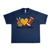 Navy peace love football revize Urban Heavy Tee - AdoDesignShop