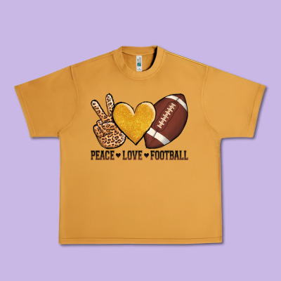 Peace Love Football Revize Urban Heavy Tee Designed By Adodesignshop