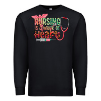 Black Nursing is a work of heart Premium Sweatshirt - CowGirlArtShop