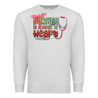 Dove Grey Nursing is a work of heart Premium Sweatshirt - CowGirlArtShop