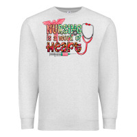 Oatmeal Heather Nursing is a work of heart Premium Sweatshirt - CowGirlArtShop