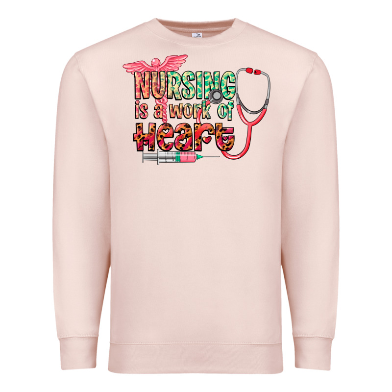 Nursing Is A Work Of Heart Premium Sweatshirt by CowGirlArtShop | Teevron