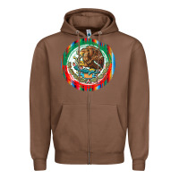 Chestnut Mexico Coat of Arms Zipper Hoodie - texasbilliewilder