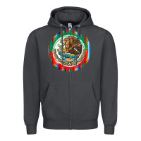 Smoke Mexico Coat of Arms Zipper Hoodie - texasbilliewilder