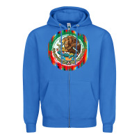 True Royal Mexico Coat of Arms Zipper Hoodie - texasbilliewilder