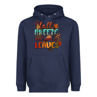 Navy fall breeze and autumn leaves Heavyweight Hoodie - CowGirlArtShop
