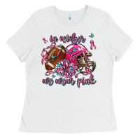 White in october we wear pink football Ladies Tee - AdoDesignShop
