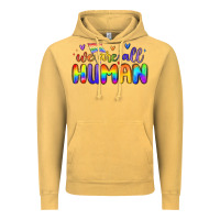 Vintage Mustard we are all human Vintage Hoodie - MaliasSmallBusiness