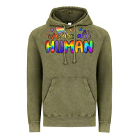 Vintage Olive we are all human Vintage Hoodie - MaliasSmallBusiness