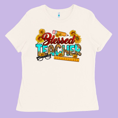 Blessed Teacher Ladies Tee Designed By Ranaportraitstore