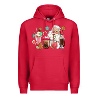 Cardinal pink santa christmas santa coffe cups Premium Hoodie - CowGirlArtShop