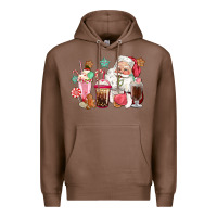 Chestnut pink santa christmas santa coffe cups Premium Hoodie - CowGirlArtShop