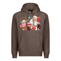 Coffee pink santa christmas santa coffe cups Premium Hoodie - CowGirlArtShop