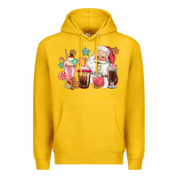 Lemon pink santa christmas santa coffe cups Premium Hoodie - CowGirlArtShop