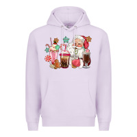 Lilac pink santa christmas santa coffe cups Premium Hoodie - CowGirlArtShop