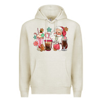 Oatmeal Heather pink santa christmas santa coffe cups Premium Hoodie - CowGirlArtShop