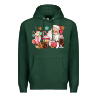 Sports Green pink santa christmas santa coffe cups Premium Hoodie - CowGirlArtShop