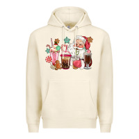 Tofu pink santa christmas santa coffe cups Premium Hoodie - CowGirlArtShop