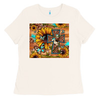 Bone cross sunflower butterfly Ladies Tee - JahusDesignShop
