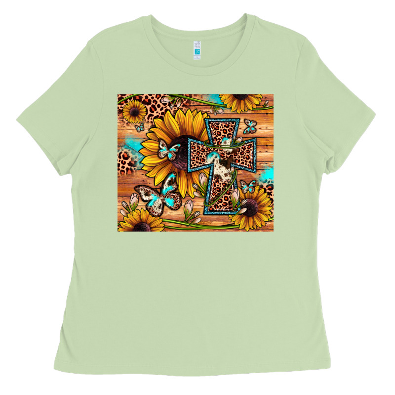 Cross Sunflower Butterfly Ladies Tee by JahusDesignShop | Teevron