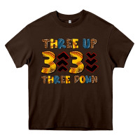Chocolate Brown three up three down softball Heavy Core Tee - AdoDesignShop