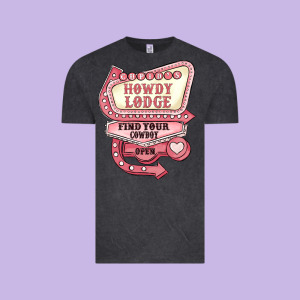 Cupids Howdy Lodge Find Your Cowboy Open Vintage Tee Designed By Maliassmallbusiness