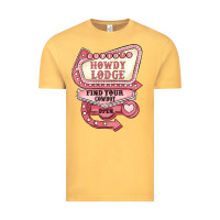 Vintage Mustard cupids howdy lodge find your cowboy open Vintage Tee - MaliasSmallBusiness