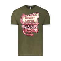 Vintage Olive cupids howdy lodge find your cowboy open Vintage Tee - MaliasSmallBusiness
