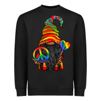 Black LGBTQ+ Pride Gnome With Candy Heavyweight Sweatshirt - BundleAndBundleShop