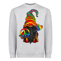 Heather Grey LGBTQ+ Pride Gnome With Candy Heavyweight Sweatshirt - BundleAndBundleShop