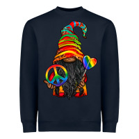 Navy LGBTQ+ Pride Gnome With Candy Heavyweight Sweatshirt - BundleAndBundleShop