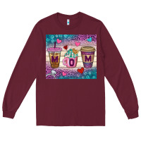 Burgundy Western Mom Coffee Cups Tumbler Long Sleeve Tee - BundleAndBundleShop