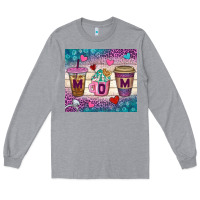 Heather Grey Western Mom Coffee Cups Tumbler Long Sleeve Tee - BundleAndBundleShop