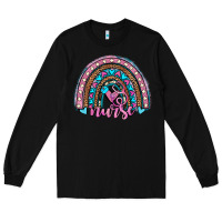 Black leopard cowhide nurse rainbow Long Sleeve Tee - JahusDesignShop