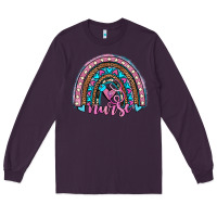 Plum leopard cowhide nurse rainbow Long Sleeve Tee - JahusDesignShop