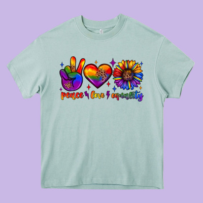 Peace Love Equality Heavy Core Tee Designed By Jahusdesignshop