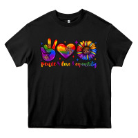 Black peace love equality Heavy Core Tee - JahusDesignShop
