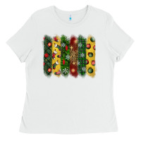 White christmas brushstroke Ladies Tee - BundleAndBundleShop